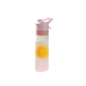 Outdoor Sports Fitness Travel Water Bottle Straight Drink Spray Water Bottle (Color: pink)