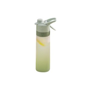 Outdoor Sports Fitness Travel Water Bottle Straight Drink Spray Water Bottle (Color: Green)