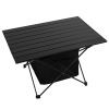 Foldable Camping Table With Storage Basket Rustproof Portable Aluminum Alloy Roll-Up Camping Table