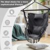 Hanging Rope Swing Chair with Soft Pillow and Cushions