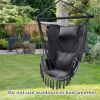 Hanging Rope Swing Chair with Soft Pillow and Cushions