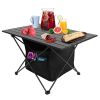 Foldable Camping Table With Storage Basket Rustproof Portable Aluminum Alloy Roll-Up Camping Table